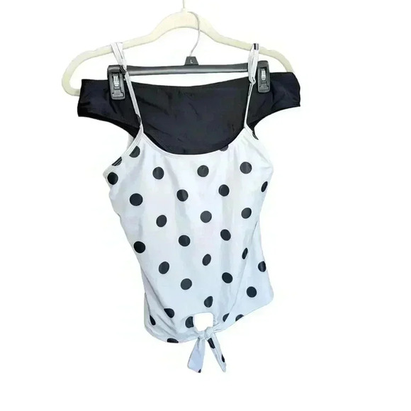 New Polka Dot Tankini and Bikini Bottom Set Size L - Picture 1 of 9